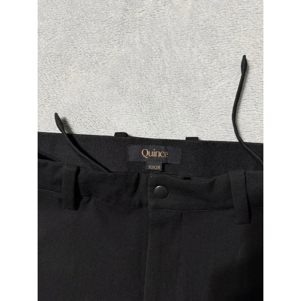 Quince Pants Mens 30x27 Black Ultra-Stretch 24/7 Smart Chino Drawstring